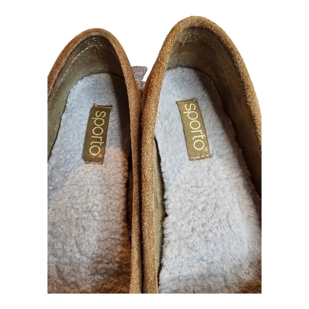 Sporto Patty Suede Fringe Driving Moccasin Slip on Loafer Shoes 7M